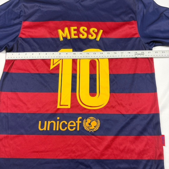 FC Barcelona Messi 10 Soccer Jersey Qatar Airways UNICEF Barca Mens XL - Picture 12 of 12